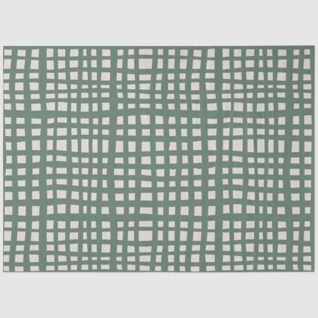 Poinsettia Sage Green Ivory Christmas gift Tissue Paper (Front)