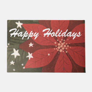 Poinsettia & Stars Doormat