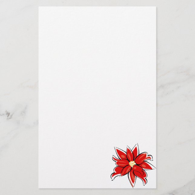 Poinsettia Stationery (Front)