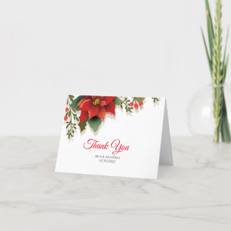Poinsettia  Thank You Card