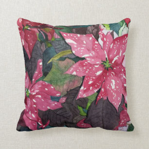 Poinsettia Throw Pillow
