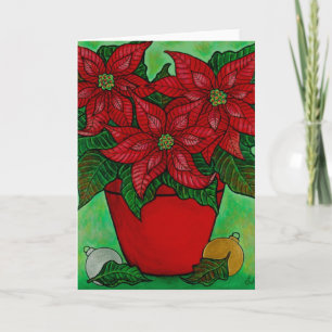 "Poinsettia Time" Greeting Card