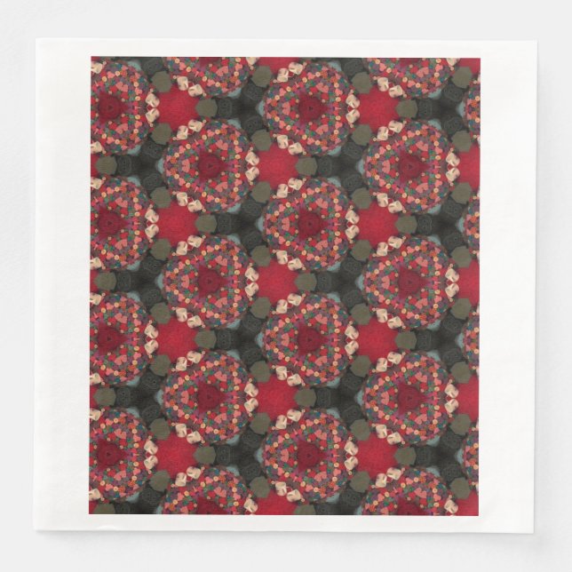 Poinsettia Trifecta  Abstract Design Napkin (Front)