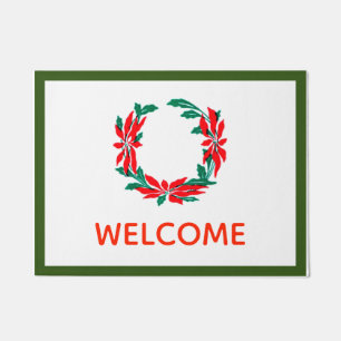Poinsettia Welcome Mat