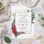 Poinsettia Winter Christmas Floral Frame modern Invitation<br><div class="desc">This wedding design can be personalized with your information. It may be further customized by choosing the click to customize further option. You may change the text colour and style, some backgrounds and delete some images. Contact me at colorflowcreations@gmail.com if you with to have this design on another product or...</div>