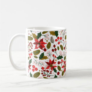 Poinsettia winter holiday mug