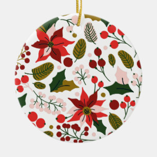 Poinsettia winter holiday ornament