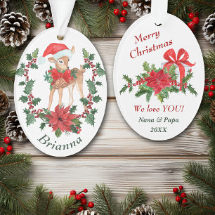 Poinsettia Wreath Deer Faits Enfants Noël