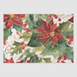 poinsettias and holly tissue paper<br><div class="desc">poinsettias and holly tissue paper</div>