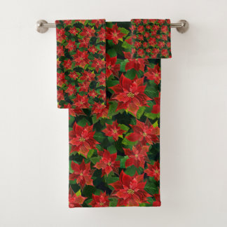 Poinsettias Bath Towel Set
