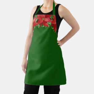 Poinsettias Christmas Personalized Custom Apron