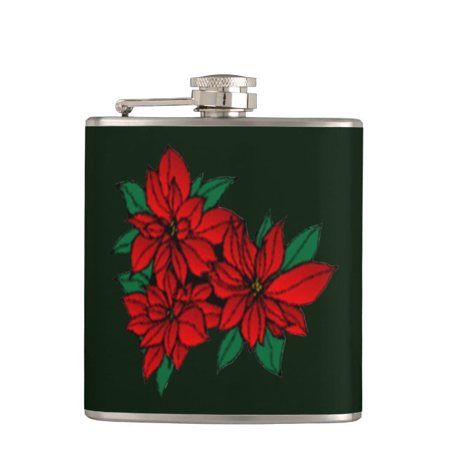Poinsettias Flask (Front)