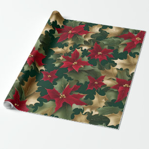 poinsettias galore wrapping paper