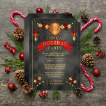 Poinsettias | Lanterns Corporate Holiday Party Invitation<br><div class="desc">An elegant Holiday Party invitation for your company's celebration of the season, featuring poinsettias and candlelit lanterns adorned with bows. Original design by Holiday Hearts Designs (all rights reserved). Replace the "Your Logo" with your company's logo or delete, click "customize" and add text of your choosing. If you require assistance...</div>