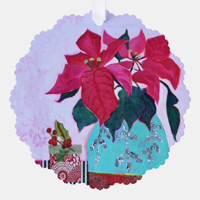 Poinsettias Ornament Card (Front)