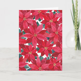 Poinsettias Winter Shelter Holiday Card
