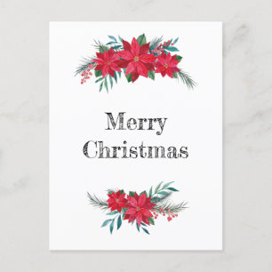 Poinsettias Winter Shelter Holiday Postcard