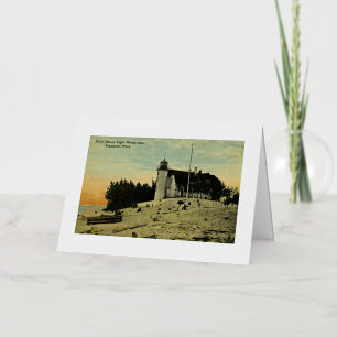 Point Betsey Lighthouse near  Frankfort Michigan Foil Greeting Card