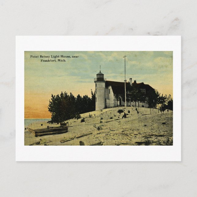 Point Betsey Lighthouse near  Frankfort Michigan Postcard (Front)