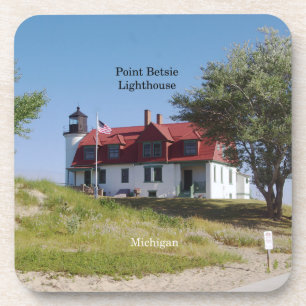 Point Betsie Lighthouse set of 6 plastic coasters