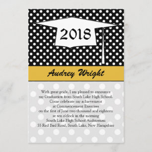 Point de polka, faire-part d'obtention du diplôme