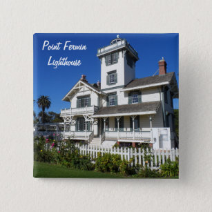 Point Fermin Lighthouse, San Pedro 2 Inch Square Button