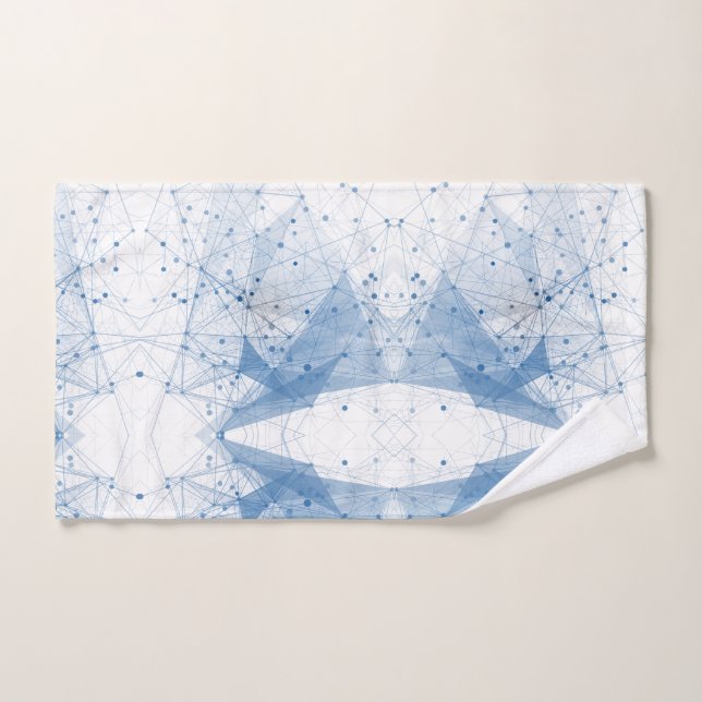 Point géométrique en Chine bleu & blanc (Serviette à main)