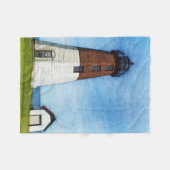 Point Judith lighthouse Fleece Blanket (Front (Horizontal))
