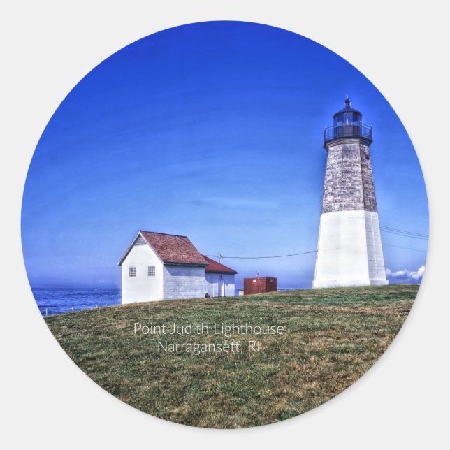 Point Judith Lighthouse, RI Classic Round Sticker (Front)