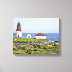Point Judith Lighthouse, RI Wrapped Canvas
