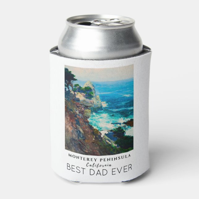 Point Lobos Monterey Peninsula California Best Dad Can Cooler (Can Front)