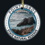 Point Lobos State Natural Reserve California Badge Ceramic Ornament<br><div class="desc">Point Lobos photorealistic design. The sea near Point Lobos is considered one of the best locations for scuba diving on the Monterey Peninsula and along the California coast.</div>