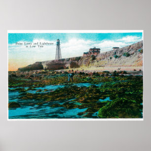 Point Loma and Lighthouse at Low Tide Poster