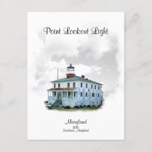 Point Lookout Light - Maryland Postcard
