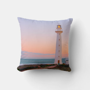 Point Lowly Lighthouse Throw Pillow