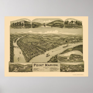 Point Marion, PA Panoramic Map - 1902 Poster