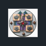 Point of Assembly 3D: Mystical Geometric Artifact Canvas Print<br><div class="desc">Step into the third dimension with this evolved vision of the "Point of Assembly." This intricate 3D render transforms abstract spiritual concepts into a tangible mystical mechanism. Featuring glowing blue crystals, a central ruby core encased in ornate gold filigree, and semi-transparent geometric planes, the artwork balances the architectural precision of...</div>