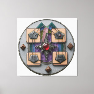 Point of Assembly 3D: Mystical Geometric Artifact Canvas Print
