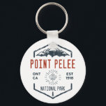 Point Pelee National Park Canada Distressed  Keychain<br><div class="desc">Point Pelee National Park Distressed Badge with unique park themed maple leaf design. The Park consists of a peninsula of land,  mainly of marsh and woodland habitats,  that tapers to a sharp point as it extends into Lake Erie.</div>