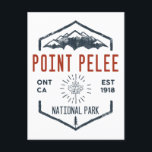 Point Pelee National Park Canada Distressed Postcard<br><div class="desc">Point Pelee National Park Distressed Badge with unique park themed maple leaf design. The Park consists of a peninsula of land,  mainly of marsh and woodland habitats,  that tapers to a sharp point as it extends into Lake Erie.</div>