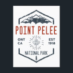 Point Pelee National Park Canada Distressed Postcard<br><div class="desc">Point Pelee National Park Distressed Badge with unique park themed maple leaf design. The Park consists of a peninsula of land,  mainly of marsh and woodland habitats,  that tapers to a sharp point as it extends into Lake Erie.</div>