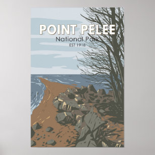 Point Pelee National Park Travel Art Vintage Poster