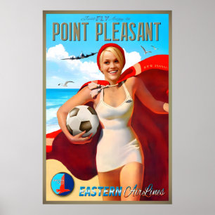 Point Pleasant Beach New Jersey Eastern Air Lines Poster