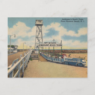 Point Pleasant NJ Beach Train, Vintage Postcard