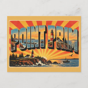 Point Prim PEI Oldest Lighthouse Round Brick Art Postcard
