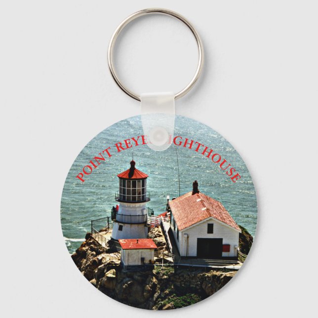 Point Reyes Lighthouse, California Round Keychain (Front)