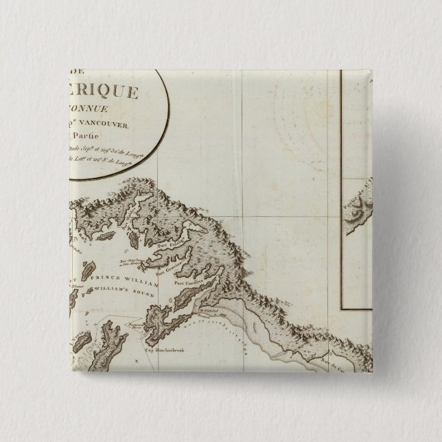 Point Riou to Point Possession Alaska 2 Inch Square Button (Front)