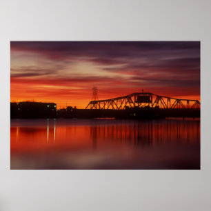 Point Street Bridge Sunrise Poster