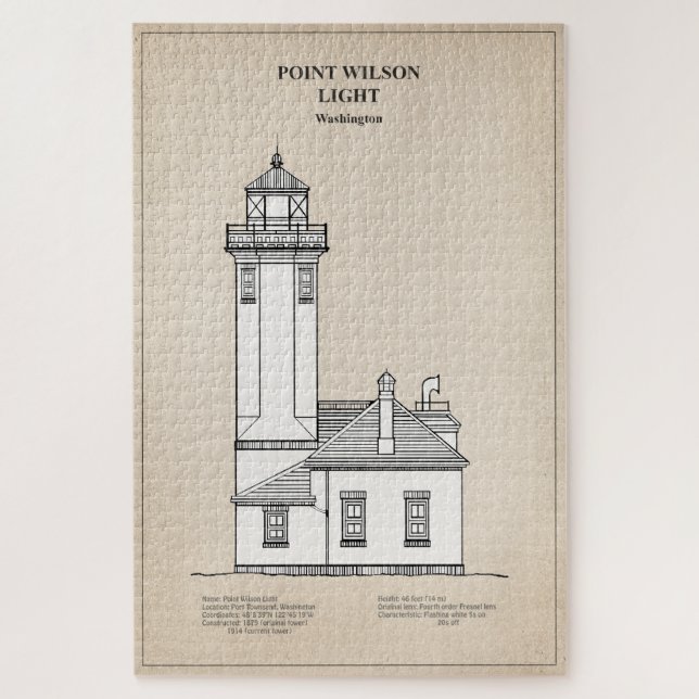 Point Wilson Lighthouse - Washington - SBD Jigsaw Puzzle (Vertical)