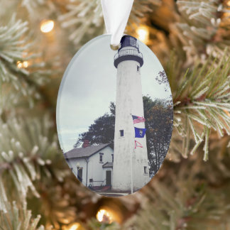 Pointe Aux Barques Lighthouse picture on an Ornament